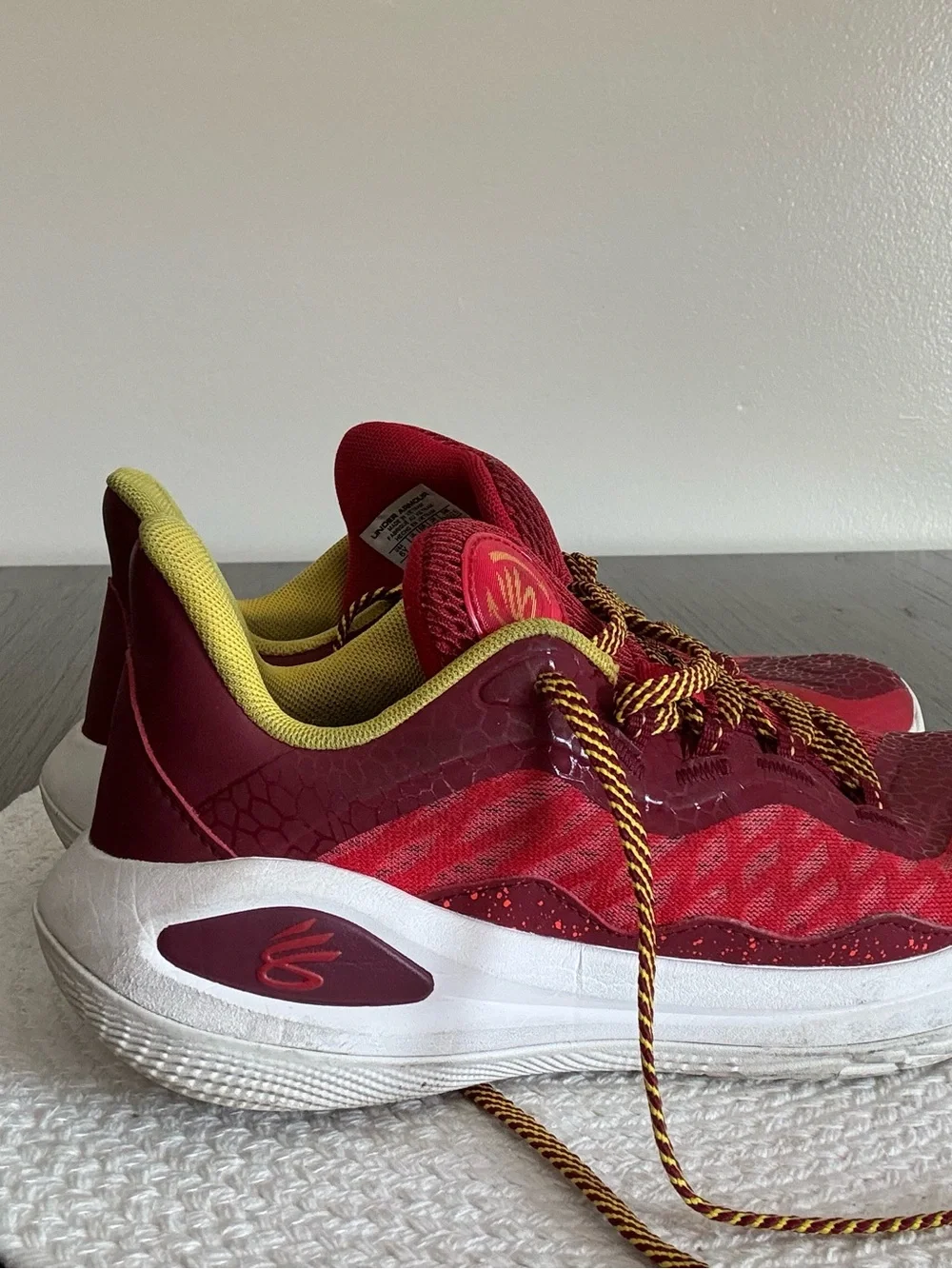 Under Armour Red and Yellow Women's Athletic Sneakers